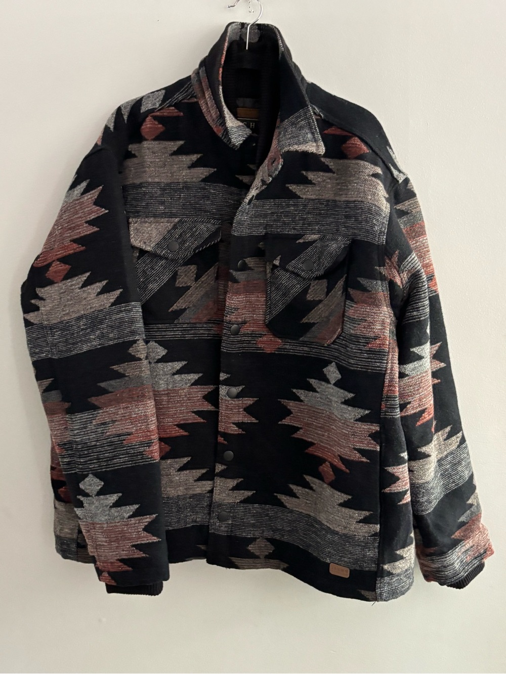 Jachs Wool Blend Geometric Pattern Aztec Chore Jacket Sz. XXL Brown Black  Tan